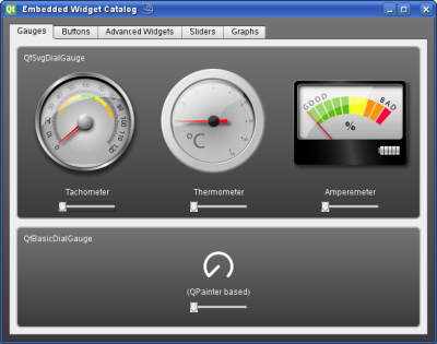 Qt Embedded Widgets Catalog screenshot
